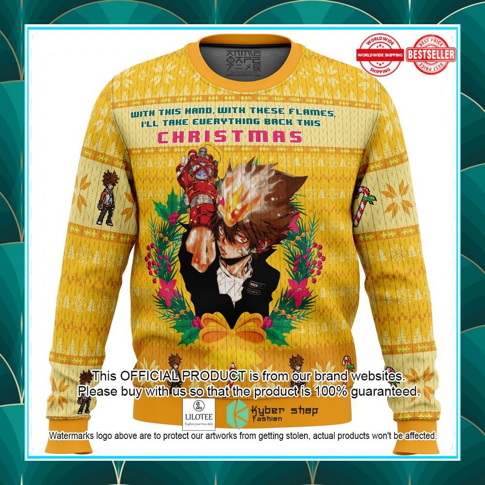 with this hand with these flames katekyo hitman reborn ugly christmas sweater 1 640