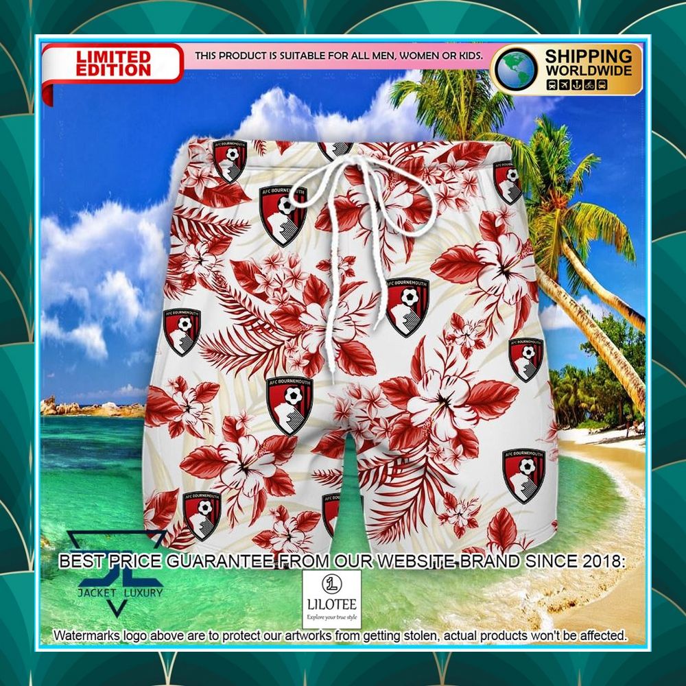 a f c bournemouth logo hawaiian shirt shorts 2 955