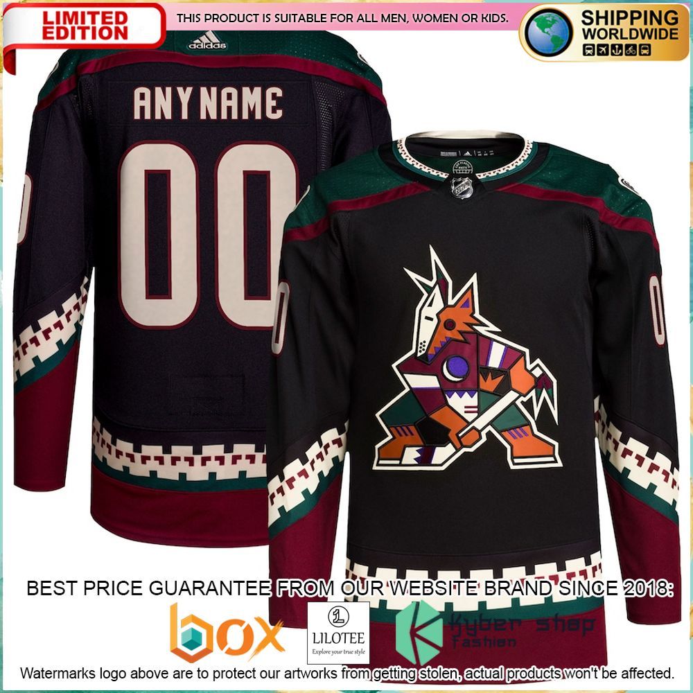 arizona coyotes adidas custom black hockey jersey 1 704