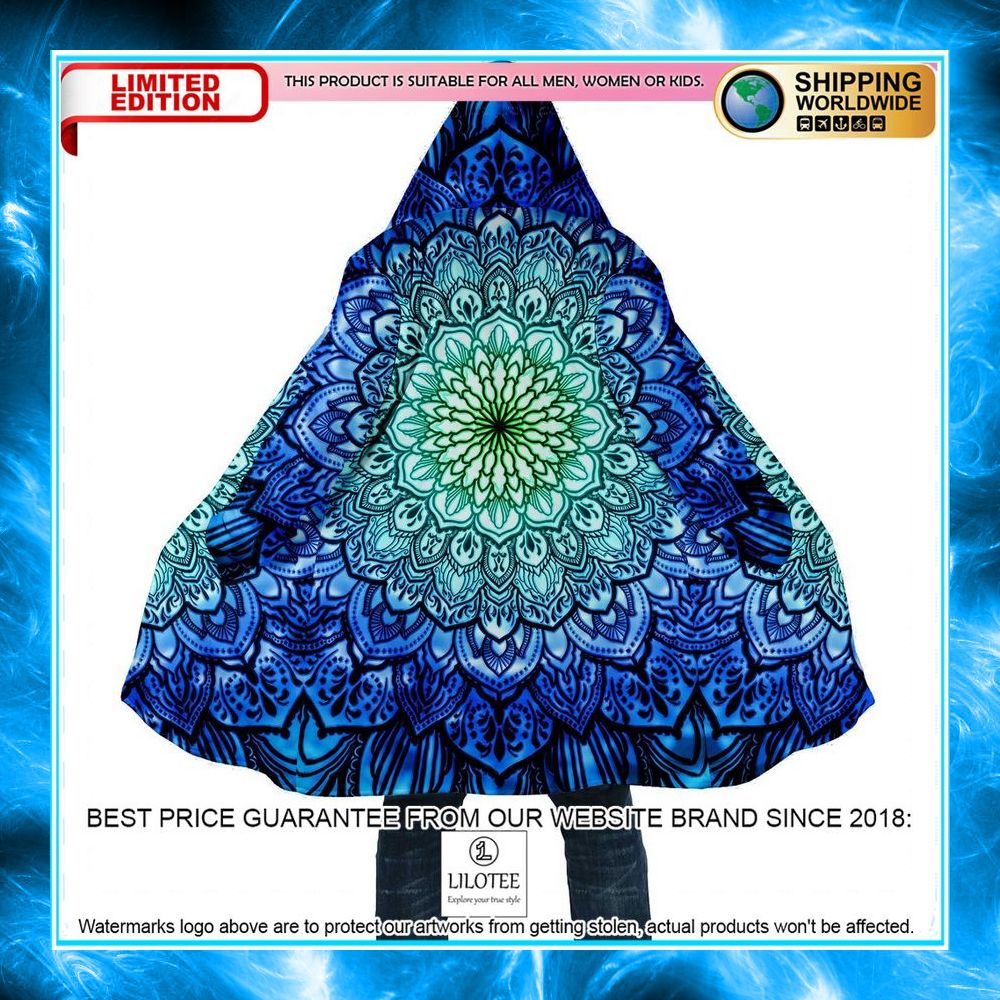 blue mandala hooded cloak 1 339
