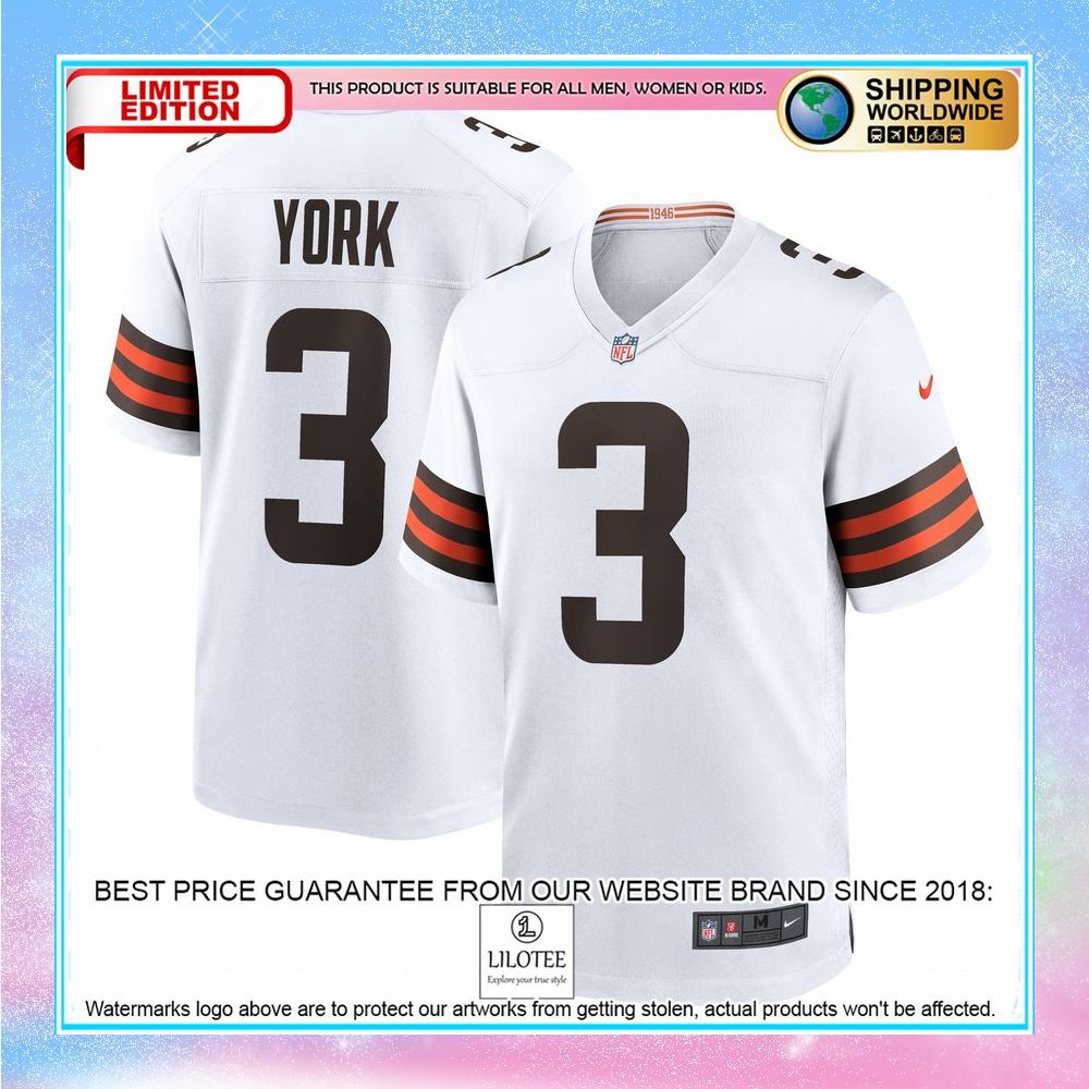 cade york cleveland browns white football jersey 1 81