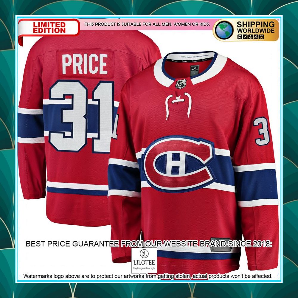 carey price montreal canadiens breakaway red hockey jersey 1 270