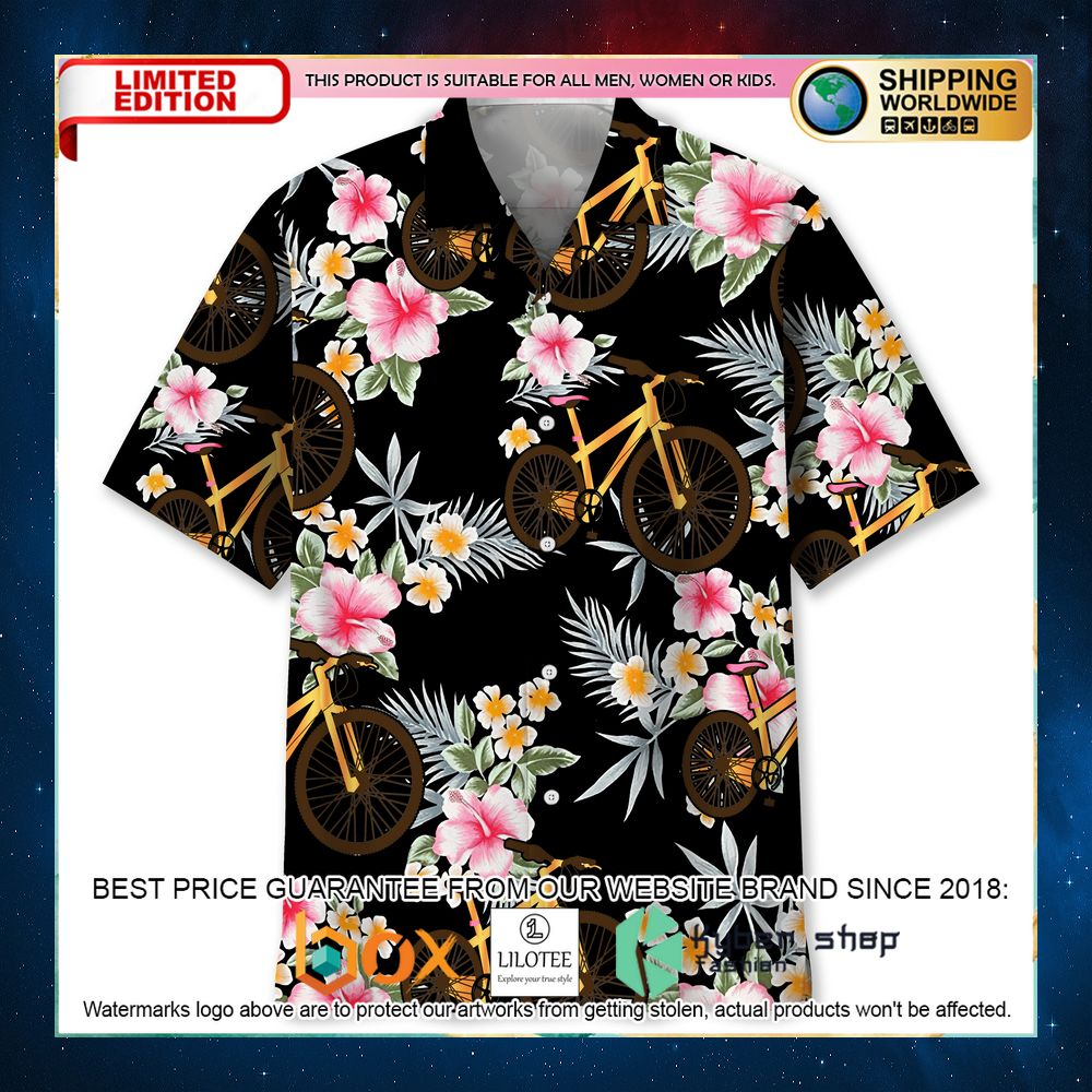cycling flower hawaiian shirt 1 903