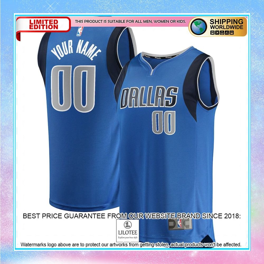 dallas mavericks custom blue basketball jersey 1 859