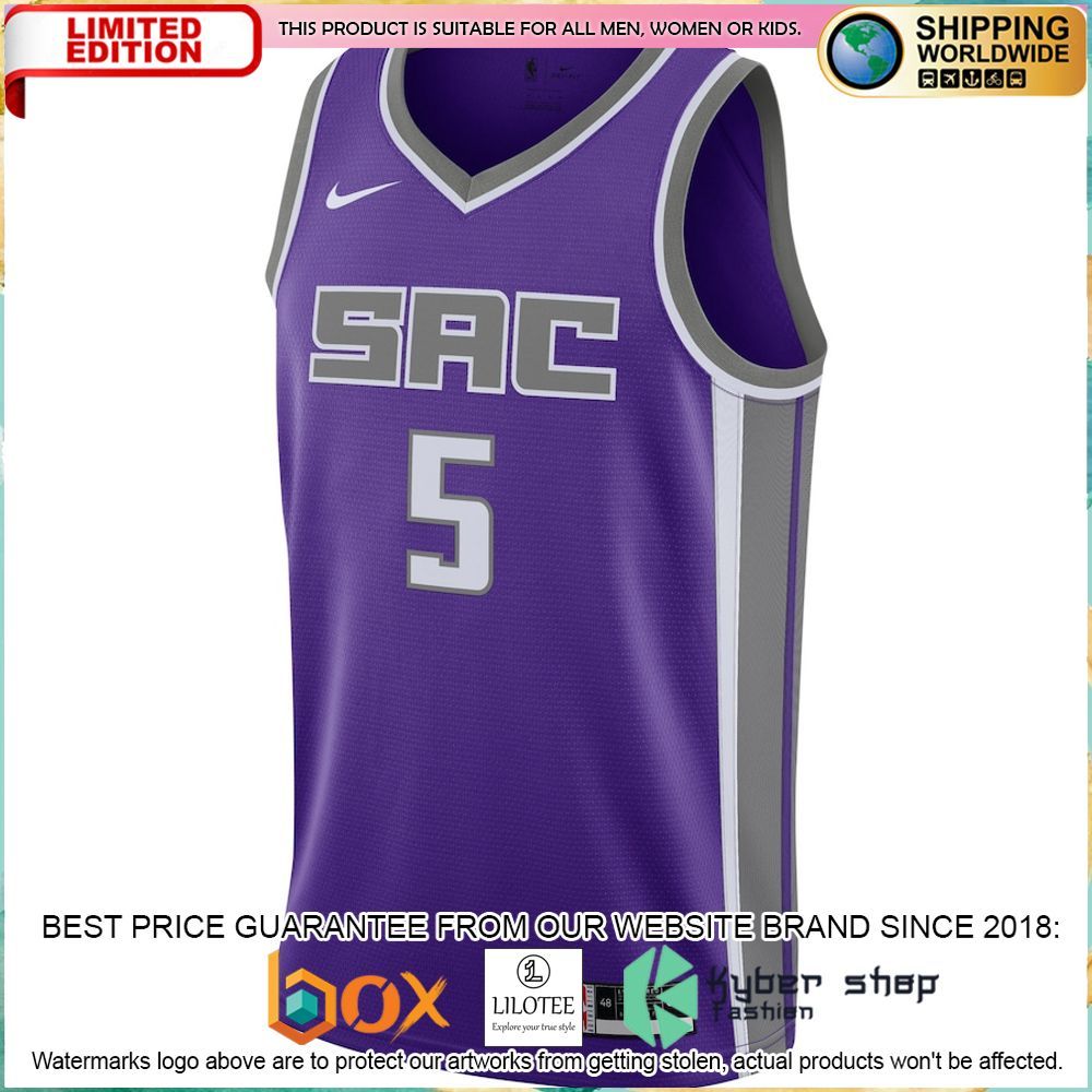 deaaron fox sacramento kings nike 2020 21 purple basketball jersey 2 128