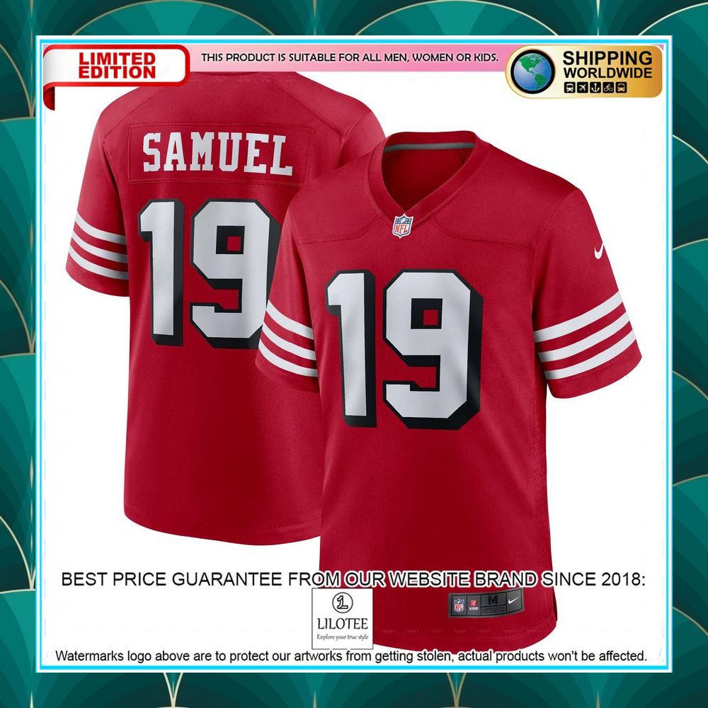 deebo samuel san francisco 49ers alternate scarlet football jersey 1 712