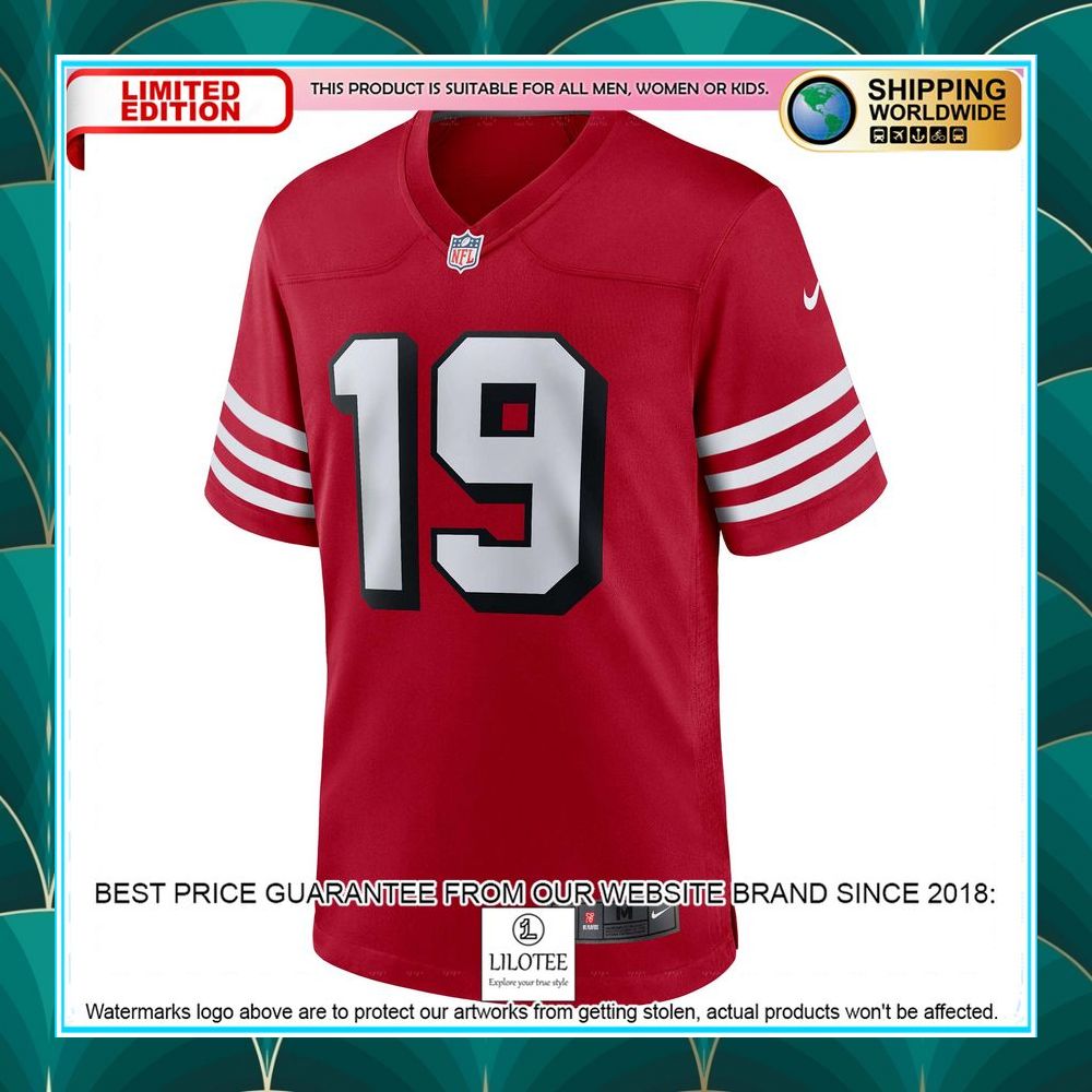 deebo samuel san francisco 49ers alternate scarlet football jersey 2 983