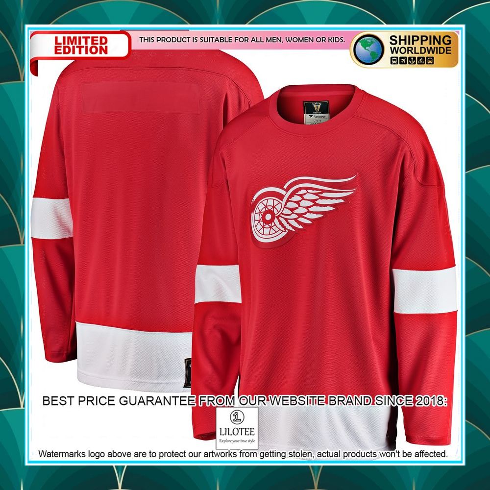 detroit red wings premier heritage blank red hockey jersey 1 678