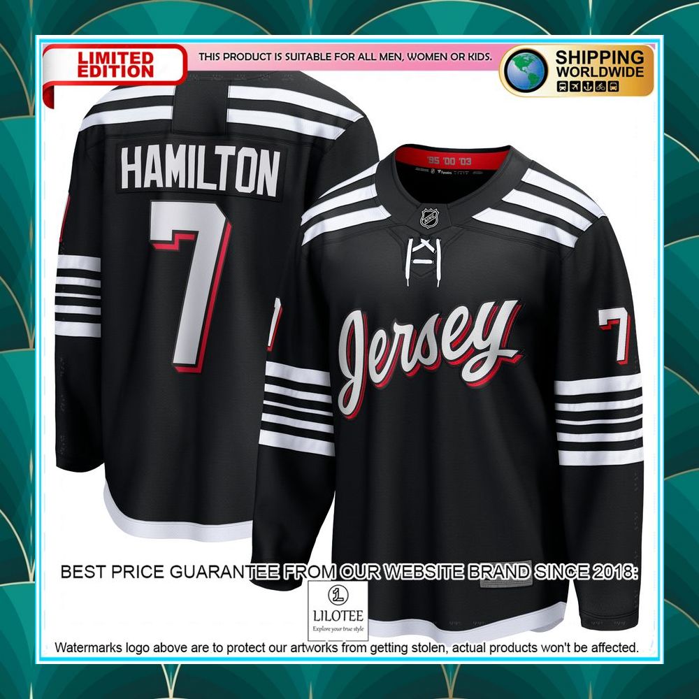 dougie hamilton new jersey devils alternate premier black hockey jersey 1 252