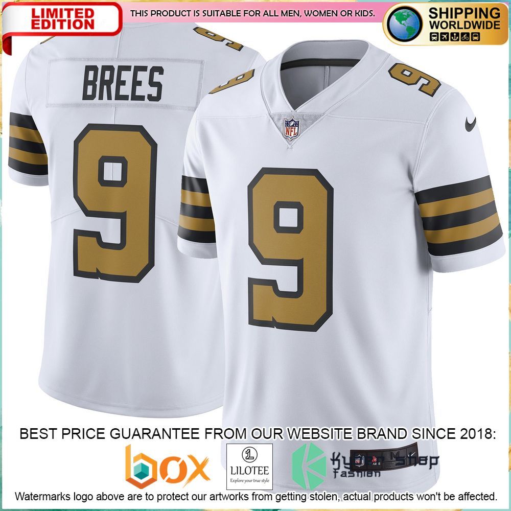 drew brees new orleans saints nike vapor untouchable color rush white football jersey 1 657