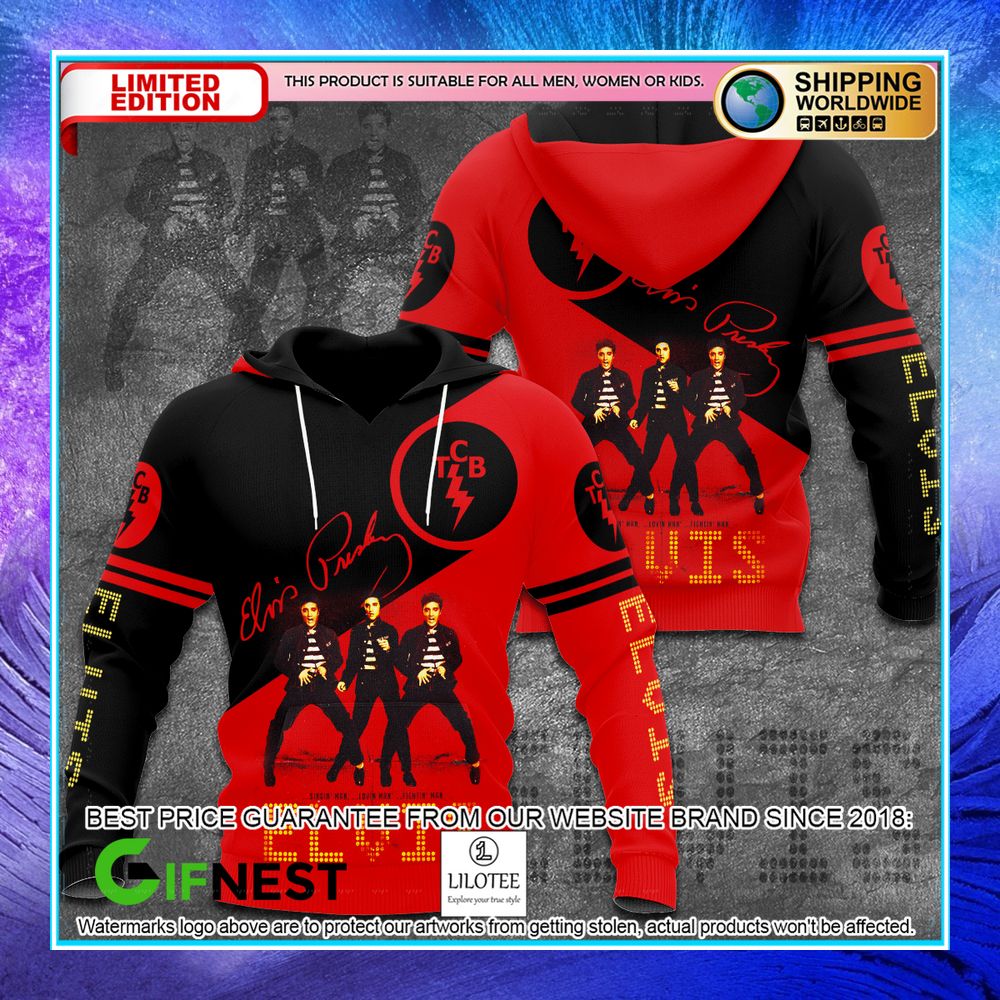 elvis presley tcb red 3d hoodie t shirt 2 850