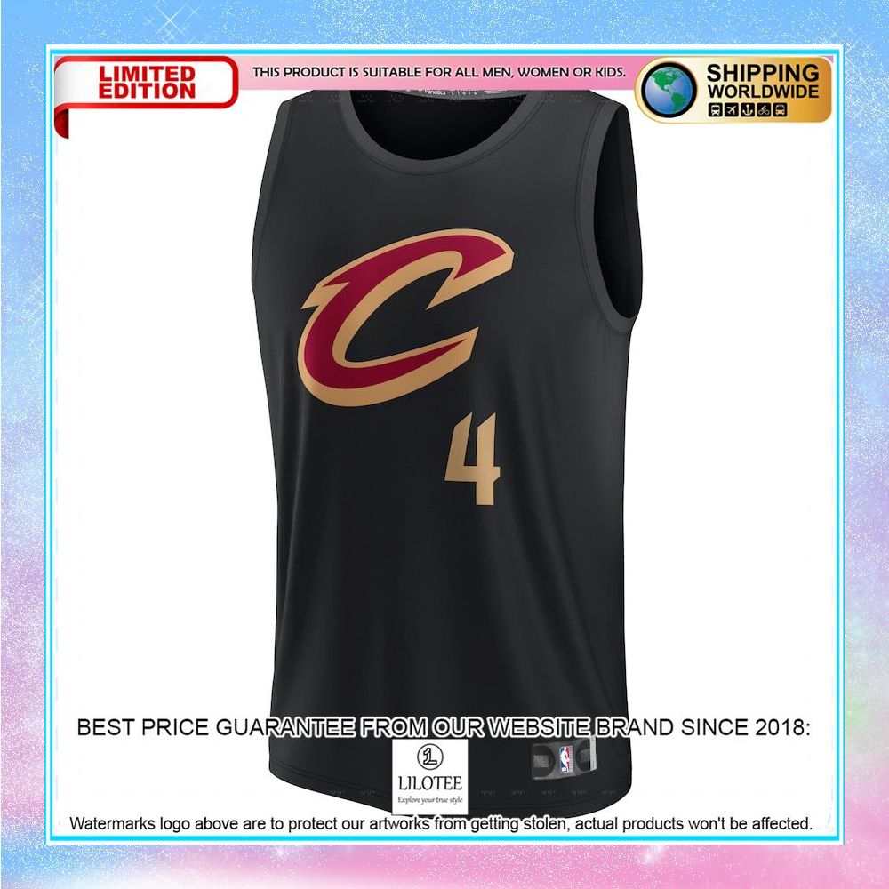 evan mobley cleveland cavaliers 2022 23 player black basketball jersey 2 39