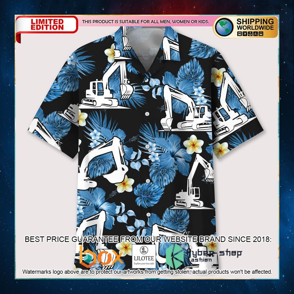 excavator blue hawaiian shirt 1 678