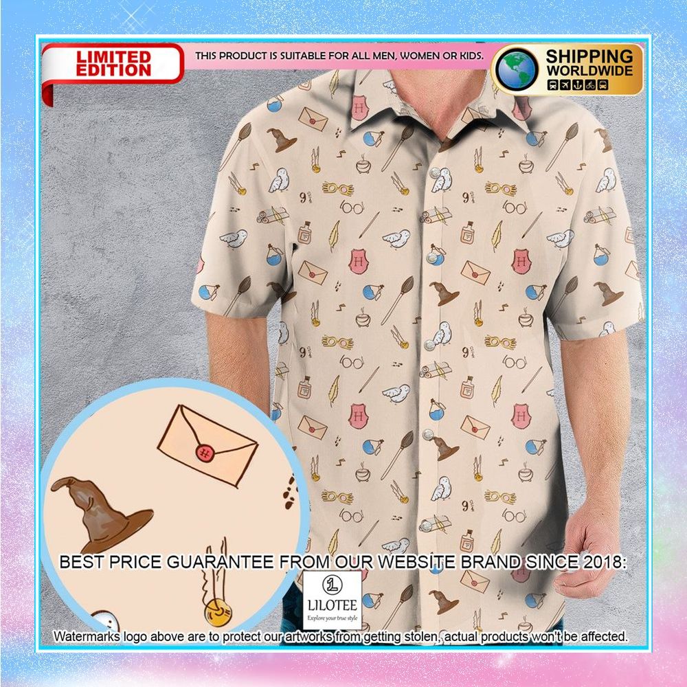 harry potter magic items pattern hawaiian shirt 1 101