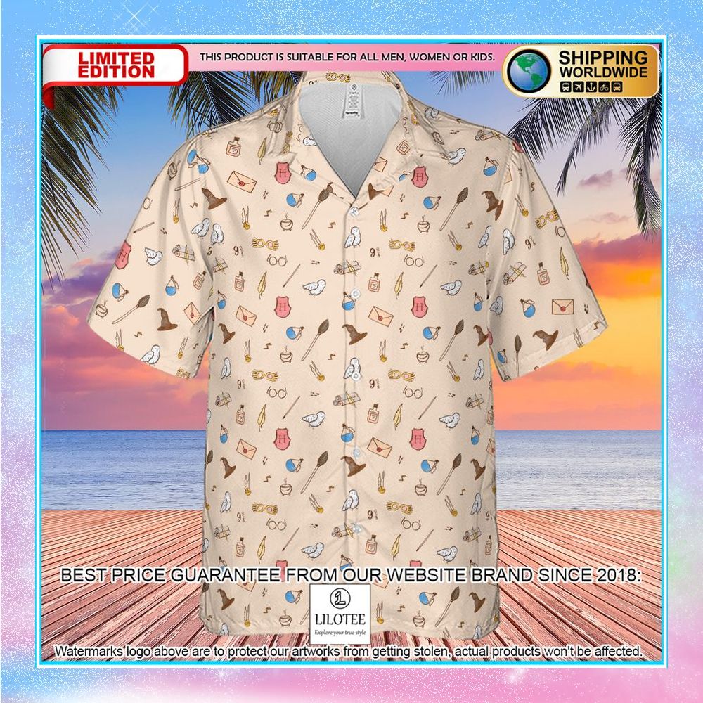 harry potter magic items pattern hawaiian shirt 2 661
