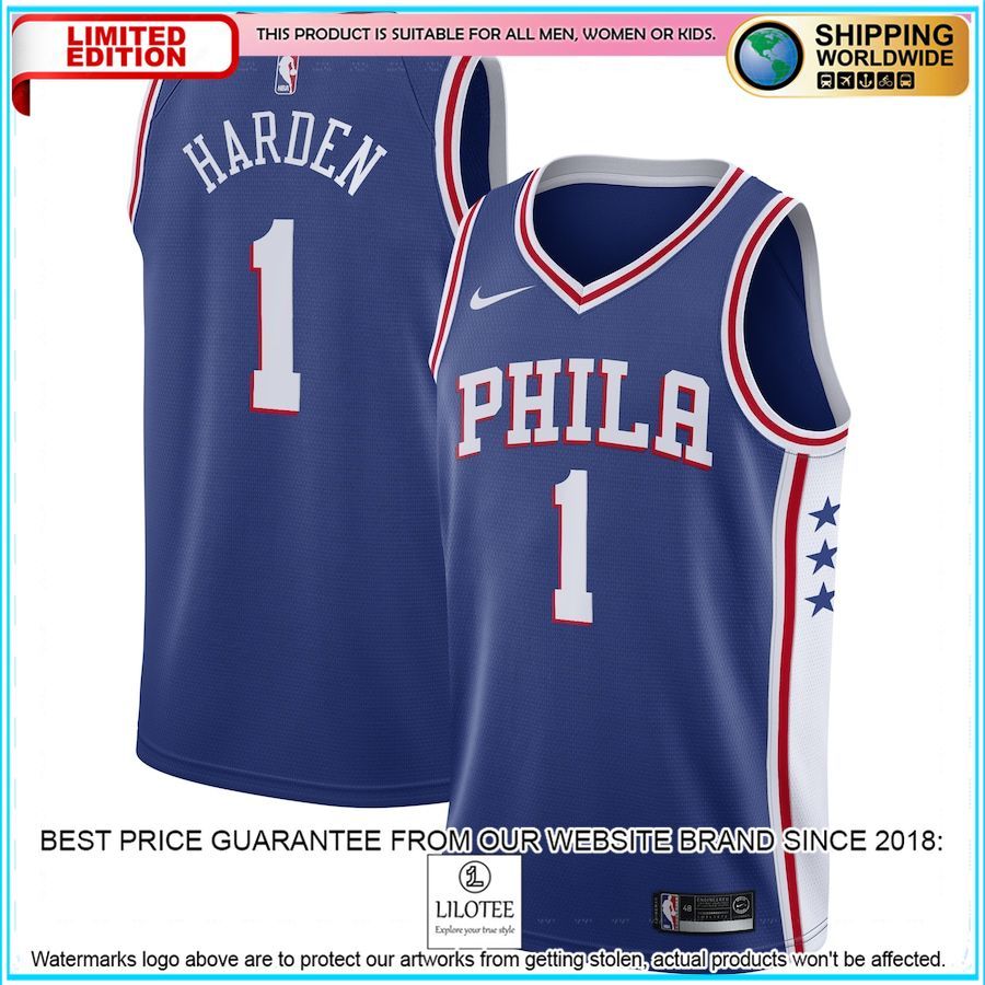 james harden philadelphia 76ers nike 2021 22 royal basketball jersey 1 684