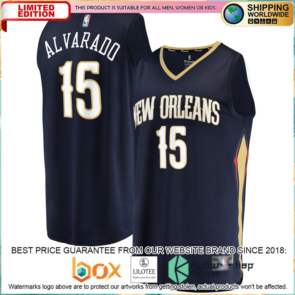 jose alvarado new orleans pelicans 2021 22 navy basketball jersey 1 622