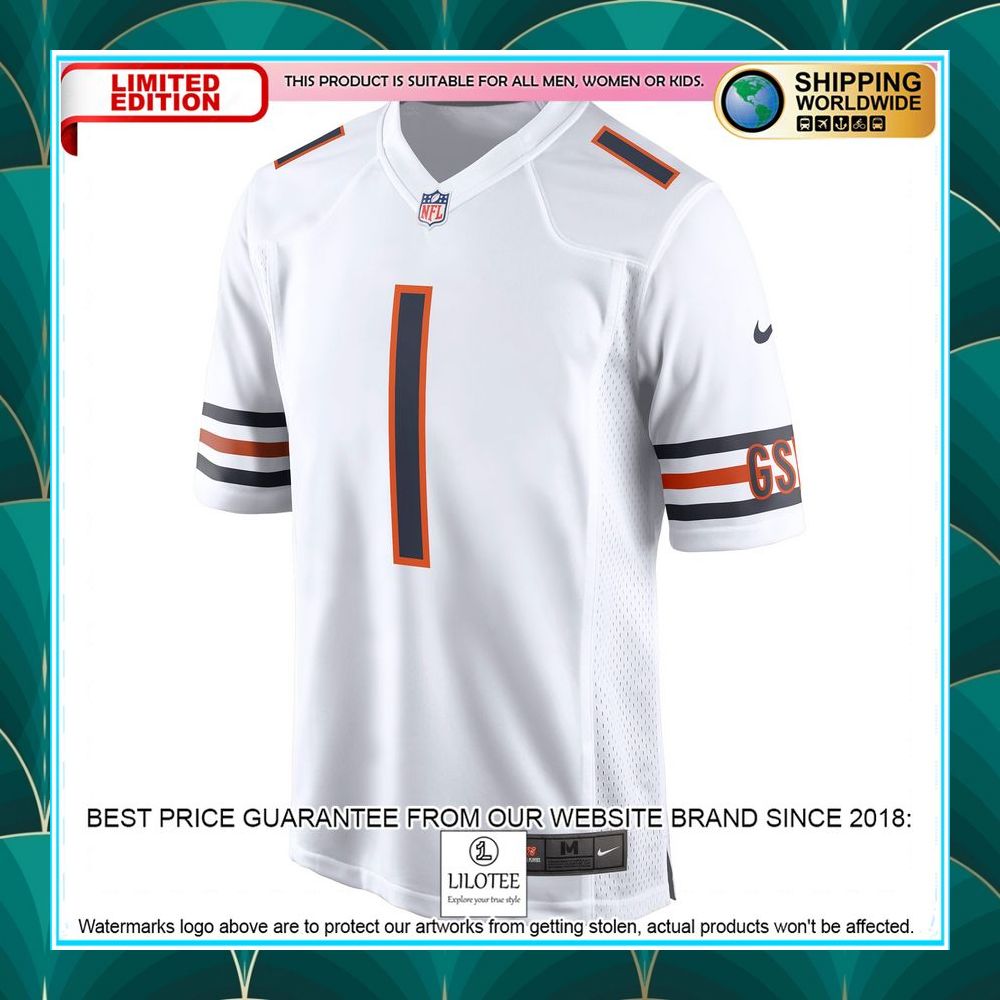 justin fields chicago bears white football jersey 2 194