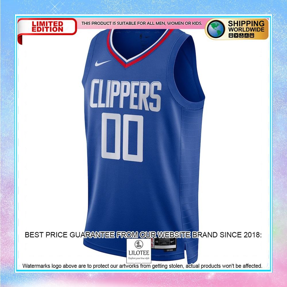 la clippers nike unisex 2022 23 custom royal basketball jersey 2 192