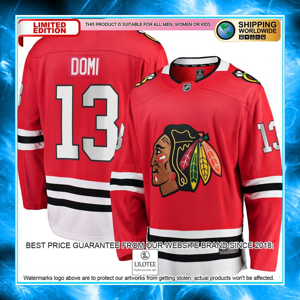 max domi chicago blackhawks red hockey jersey 1 177