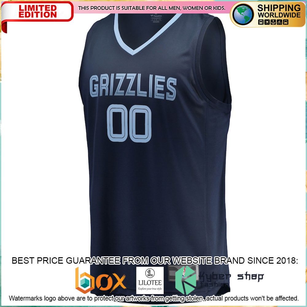 memphis grizzlies 2018 19 custom navy basketball jersey 2 397