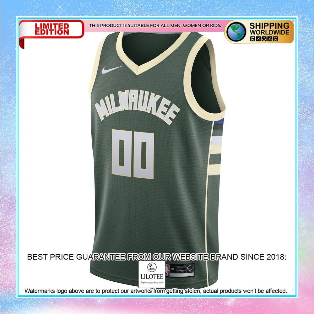 milwaukee bucks nike custom green basketball jersey 2 63