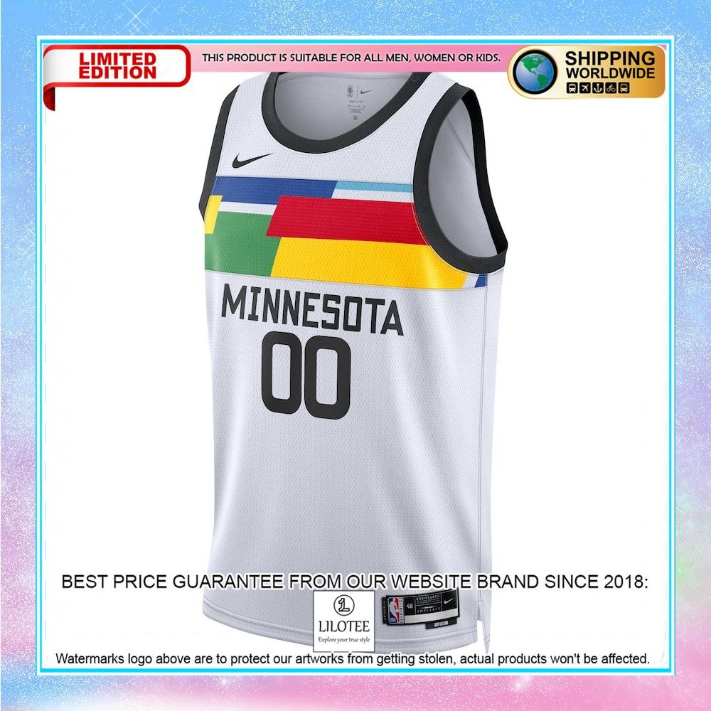 minnesota timberwolves nike unisex 2022 23 custom city edition white basketball jersey 2 514