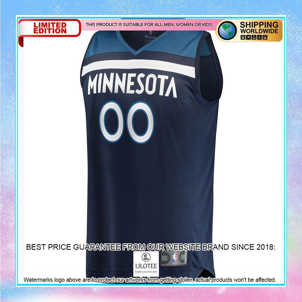 minnesota timberwolves youth custom navy basketball jersey 2 754