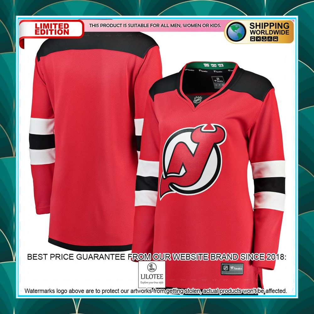 new jersey devils womens home red hockey jersey 1 389