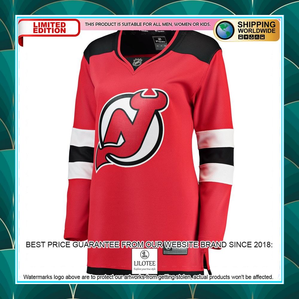 new jersey devils womens home red hockey jersey 2 526