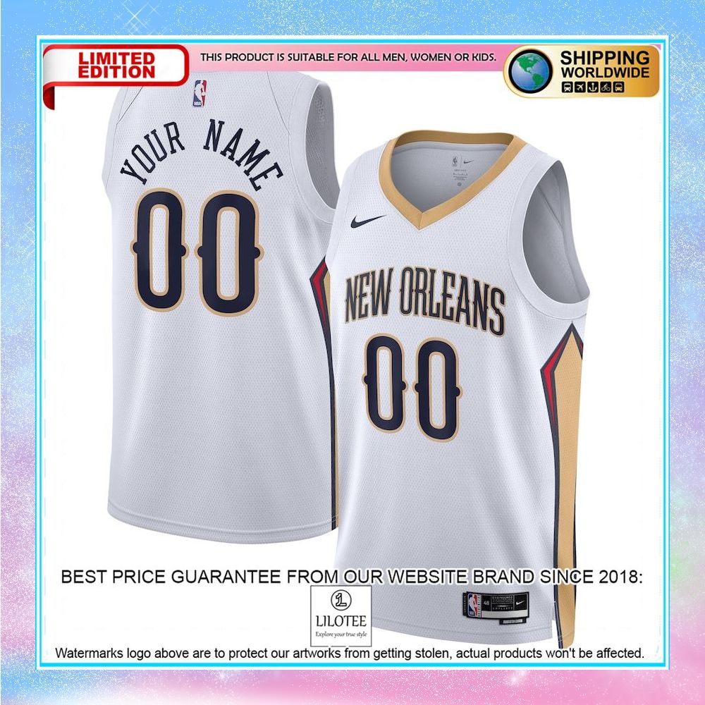 new orleans pelicans nike unisex 2022 23 custom white basketball jersey 1 582
