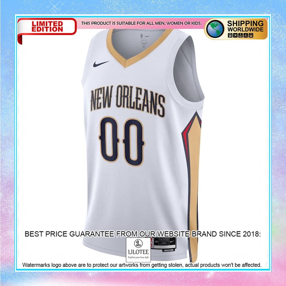 new orleans pelicans nike unisex 2022 23 custom white basketball jersey 2 403