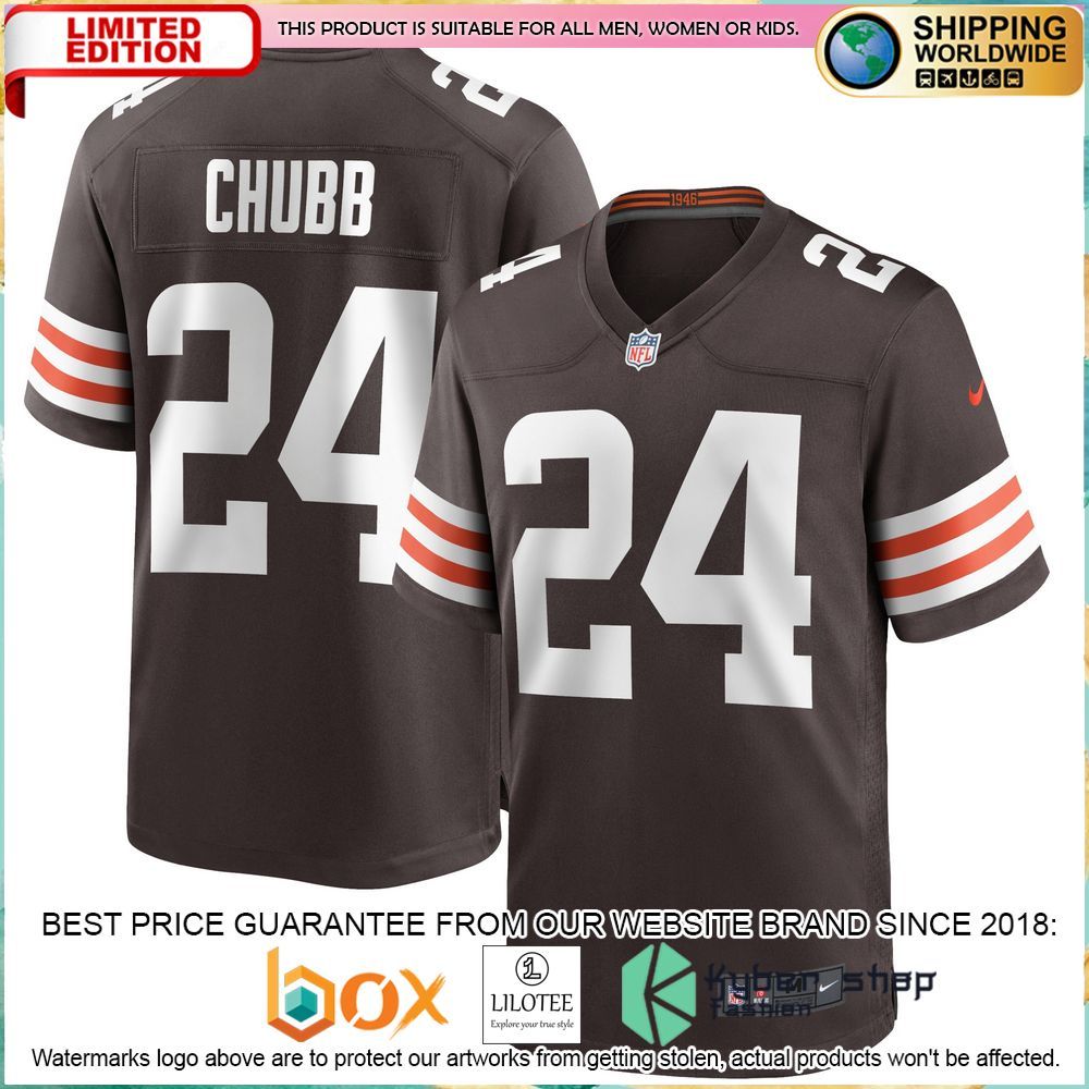 nick chubb cleveland browns nike brown football jersey 1 760