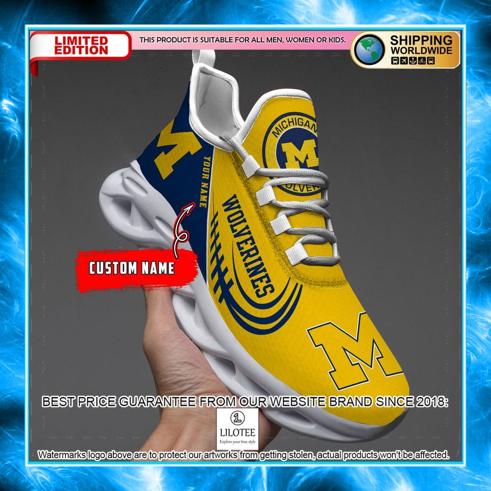 personalized ncaa teams michigan wolverines max soul shoes 1 735