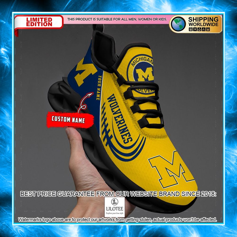 personalized ncaa teams michigan wolverines max soul shoes 2 270