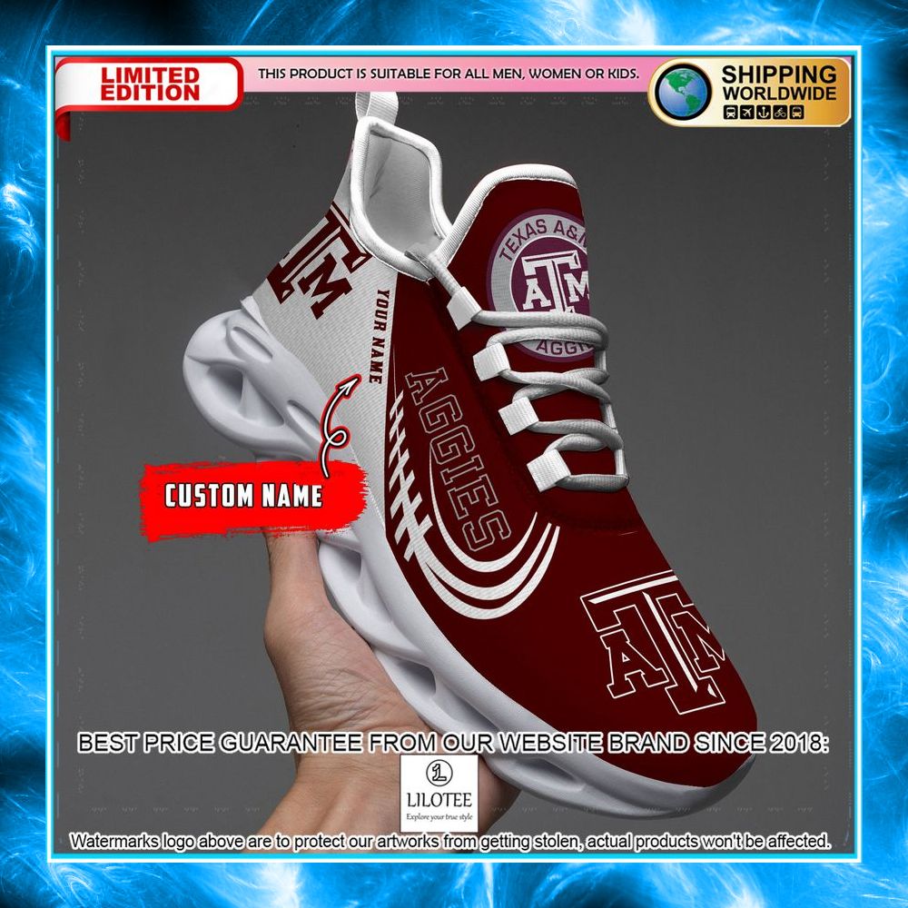 personalized ncaa teams texas am aggies max soul shoes 1 916
