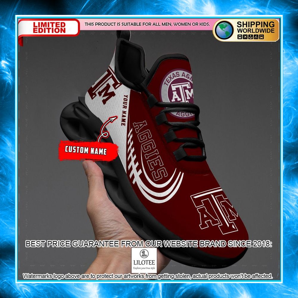 personalized ncaa teams texas am aggies max soul shoes 2 82