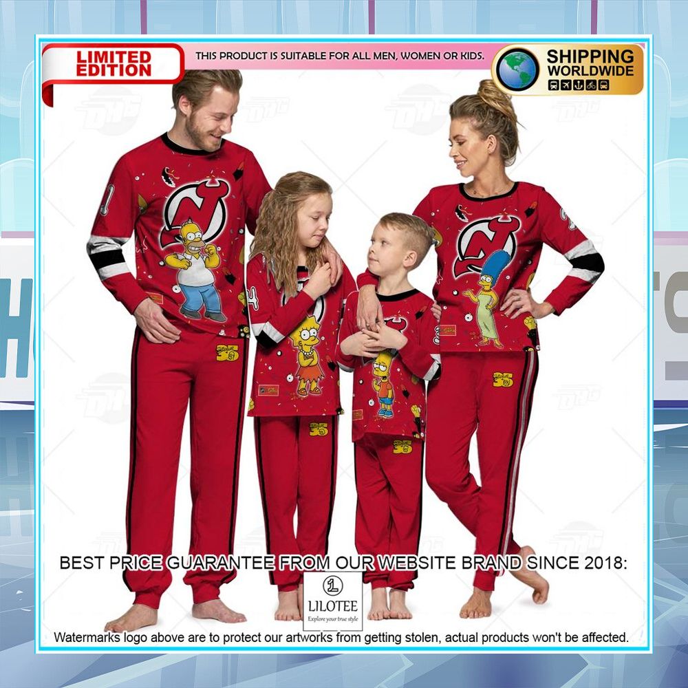 personalized the simpsons new jersey devils pajama sets 1 641