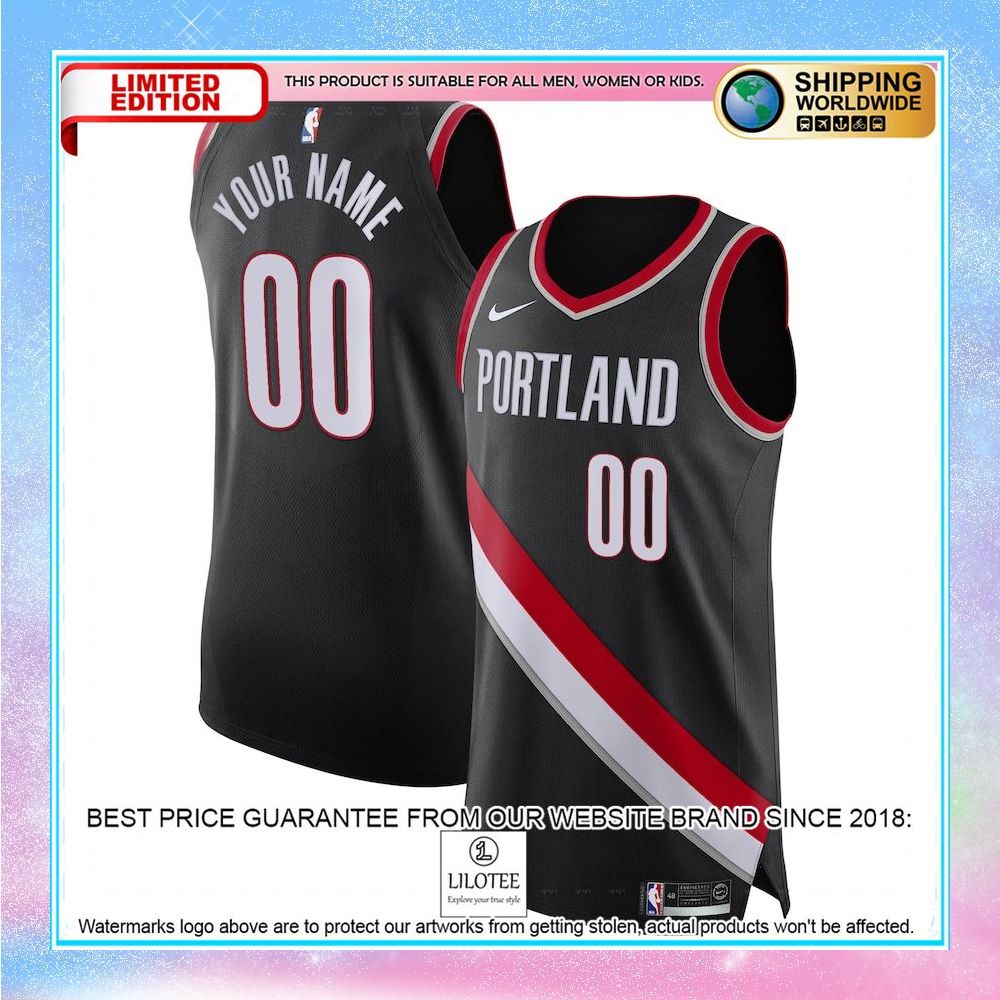 portland trail blazers nike 2020 21 custom black basketball jersey 1 339