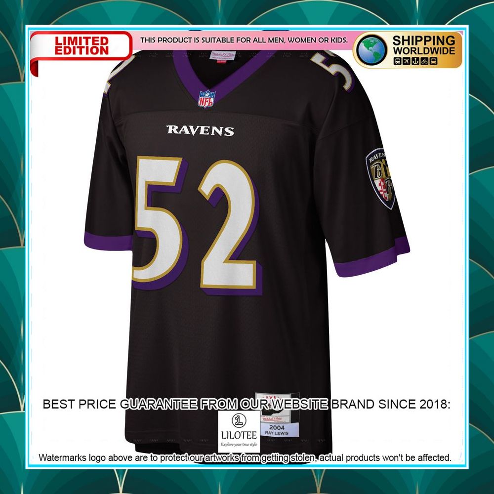 ray lewis baltimore ravens mitchell ness legacy replica black football jersey 2 39