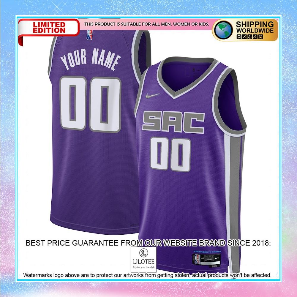 sacramento kings nike 2021 22 diamond custom purple basketball jersey 1 343