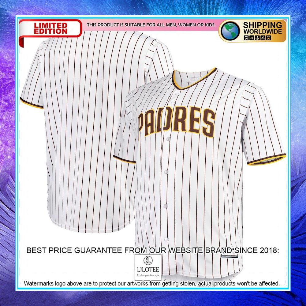 san diego padres big and tall home team white brown baseball jersey 1 329