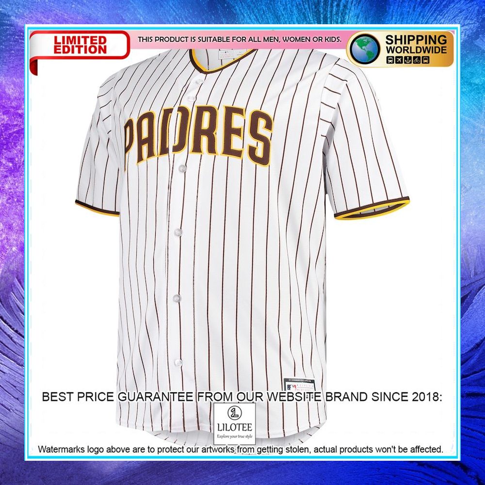 san diego padres big and tall home team white brown baseball jersey 2 204