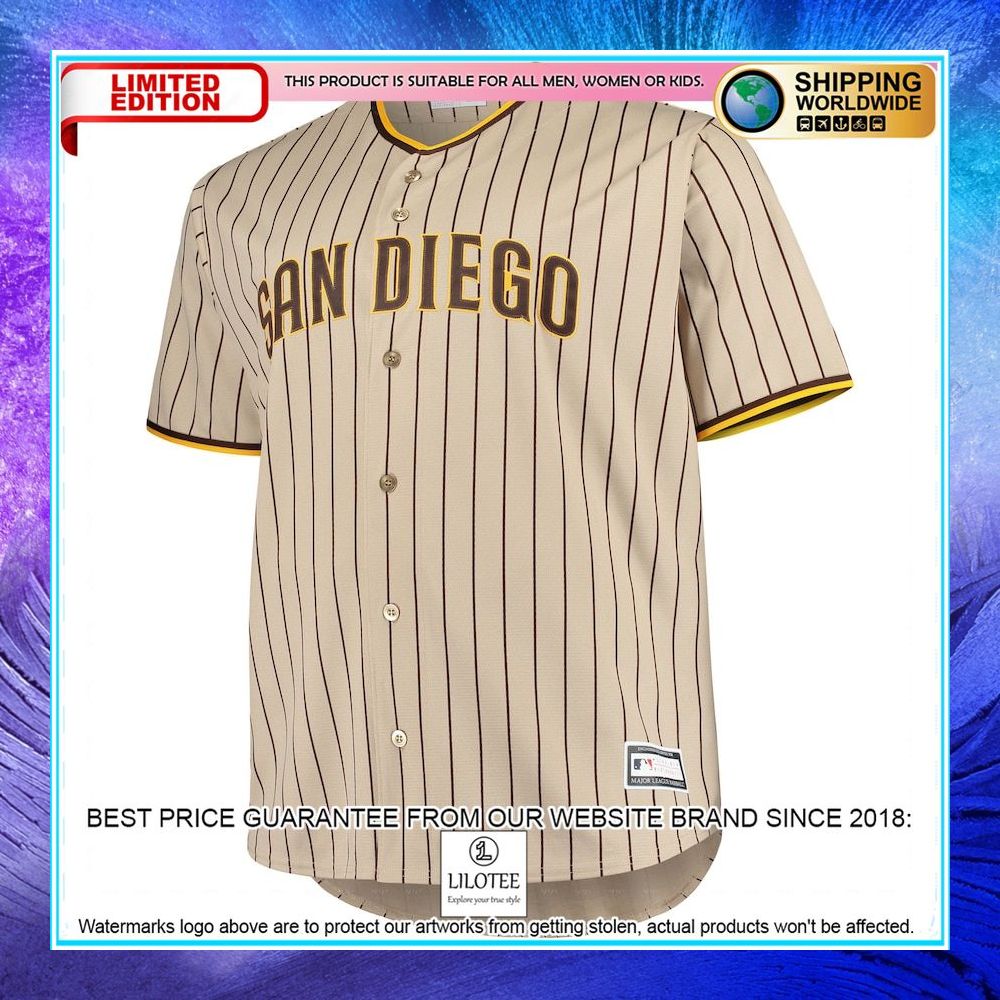 san diego padres big and tall road team brown baseball jersey 2 399