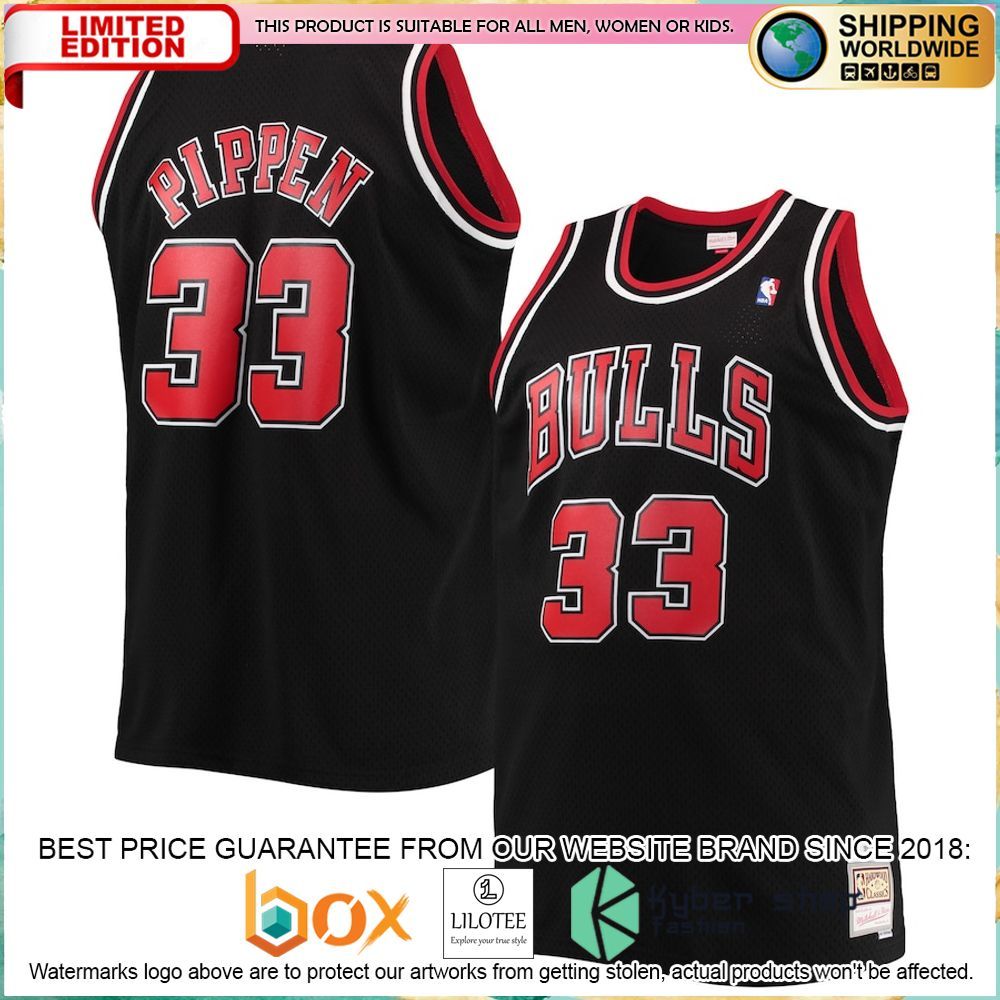 scottie pippen chicago bulls mitchell ness big tall black basketball jersey 1 73