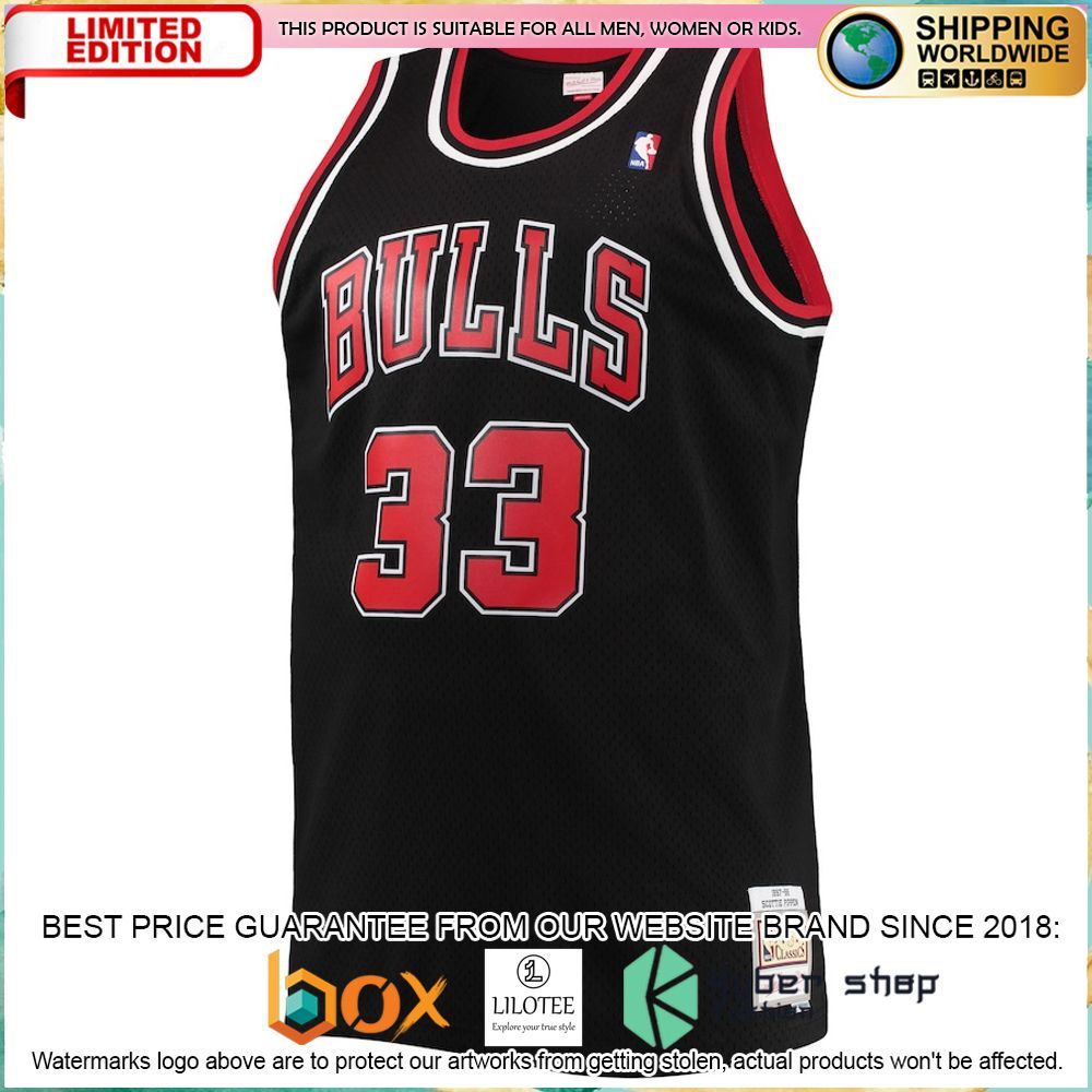 scottie pippen chicago bulls mitchell ness big tall black basketball jersey 2 826