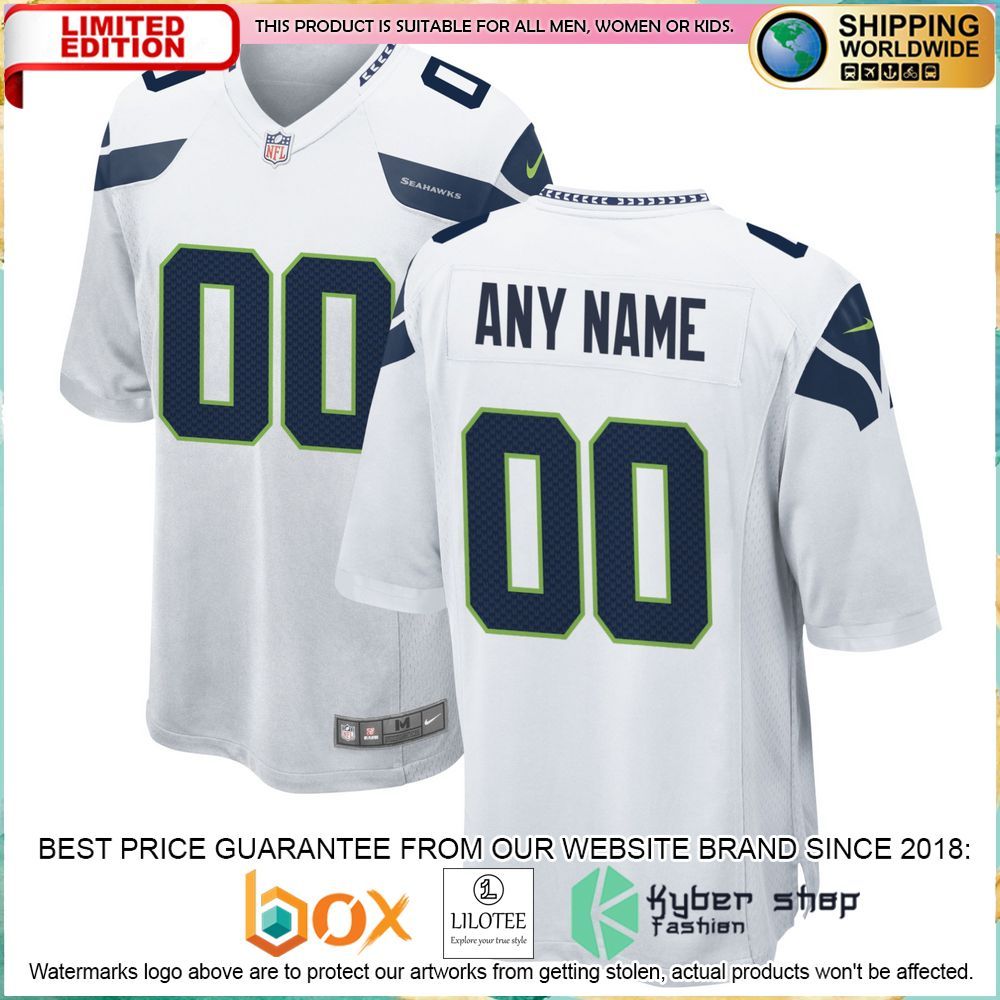 seattle seahawks nike custom white football jersey 1 133