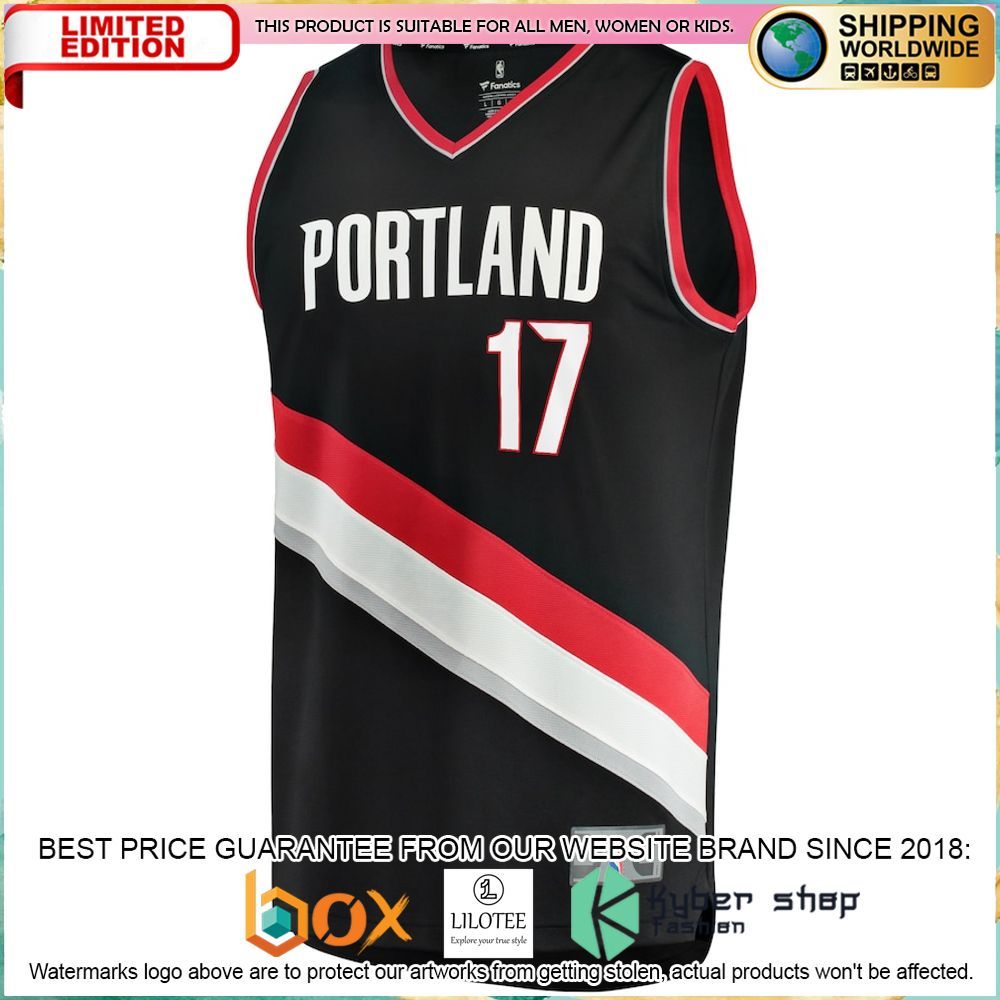 shaedon sharpe portland trail blazers 2022 nba black basketball jersey 2 101