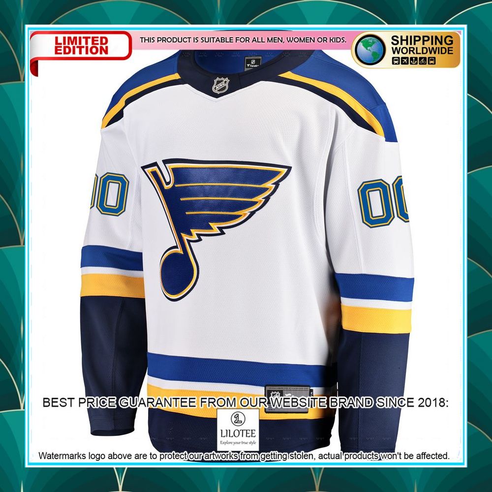 st louis blues away custom white hockey jersey 2 42