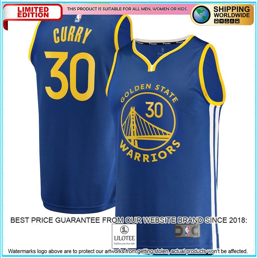 stephen curry golden state warriors youth 2022 23 player royal basketball jersey 1 779